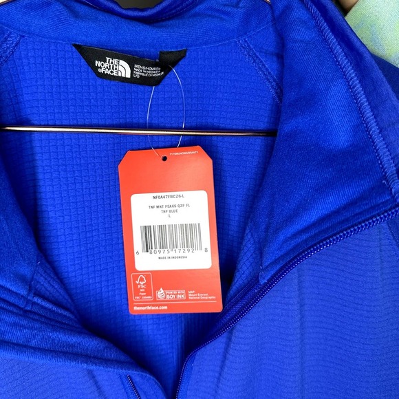 The North Face NF0A47FB Mountain Peaks Quarter Zip Up Fleece TNF Blue LARGE NWT - Picture 10 of 12